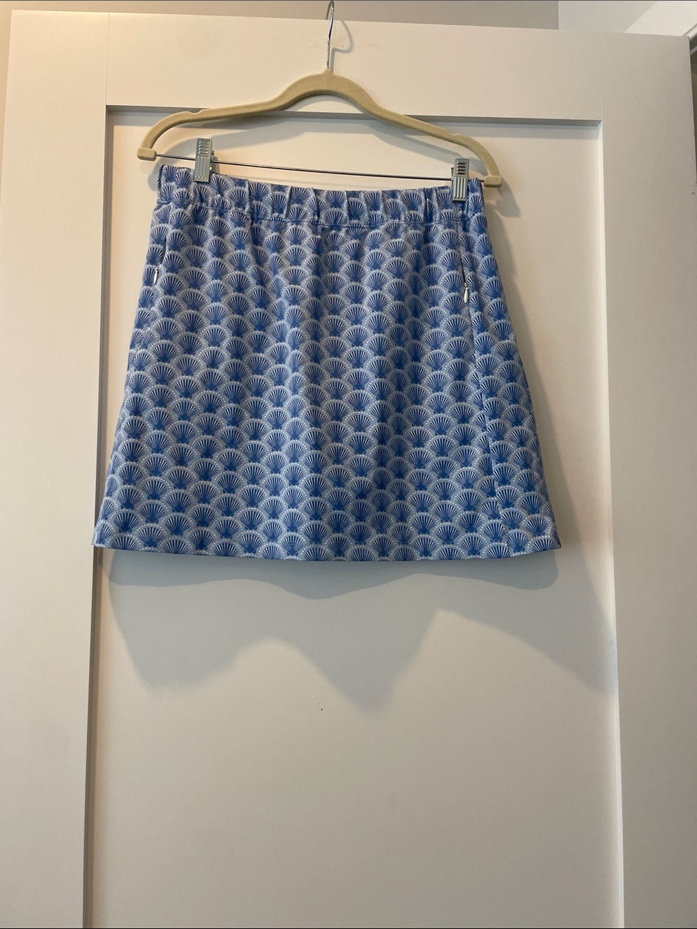 Sailor-Sailor Blue Scallop-Print Mini Skort-size M
